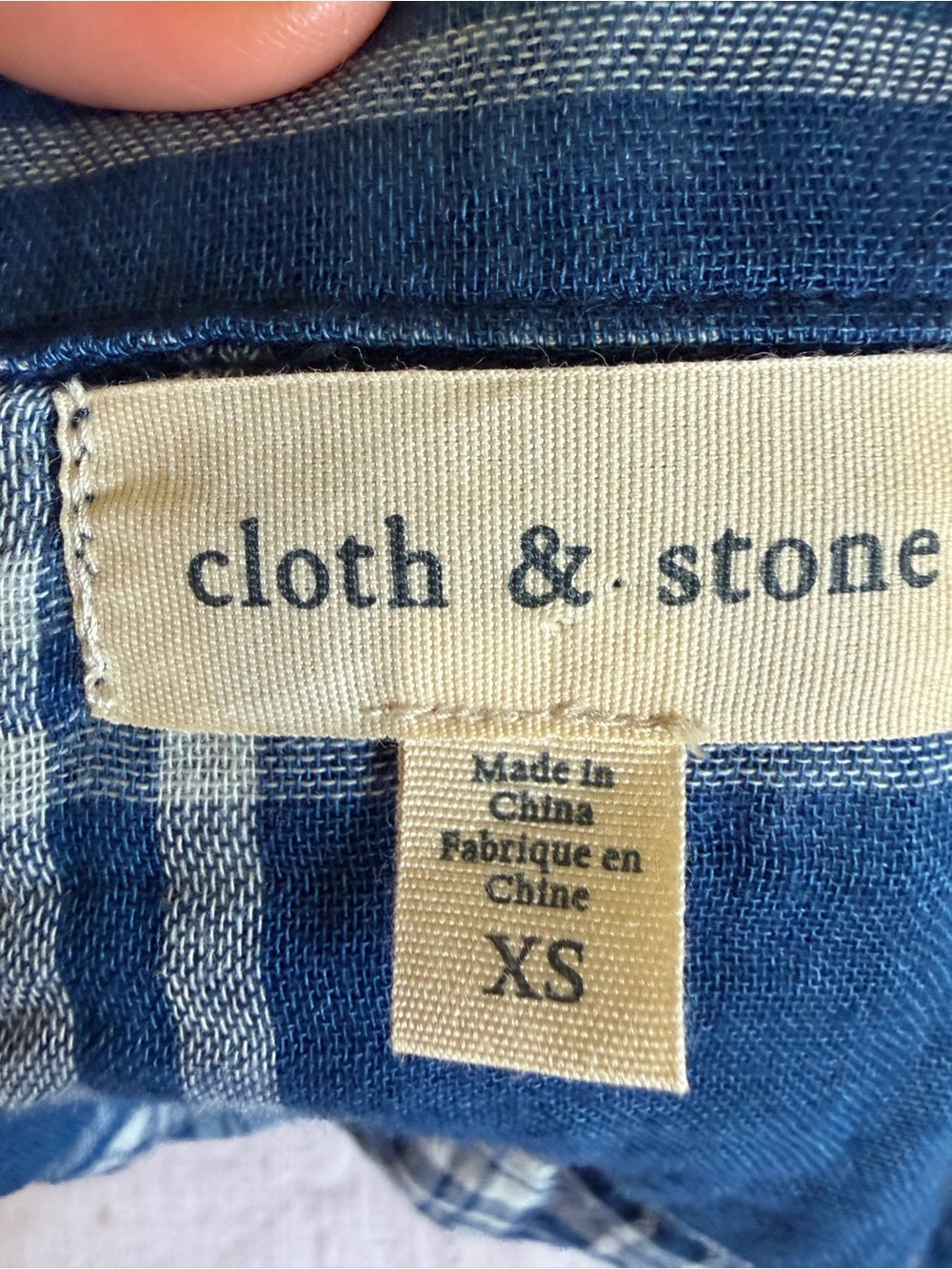 Cloth&Stone Women's Brechen  Blue Plaid Button-Up Shirt - Picture 7 of 10